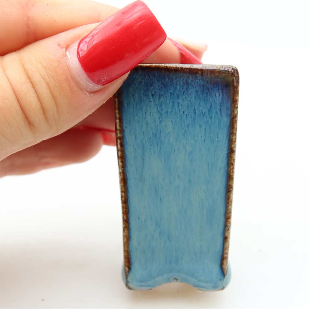 Keramik-Bonsai-Schale, 3 x 3 x 5,5 cm, Farbe: blau