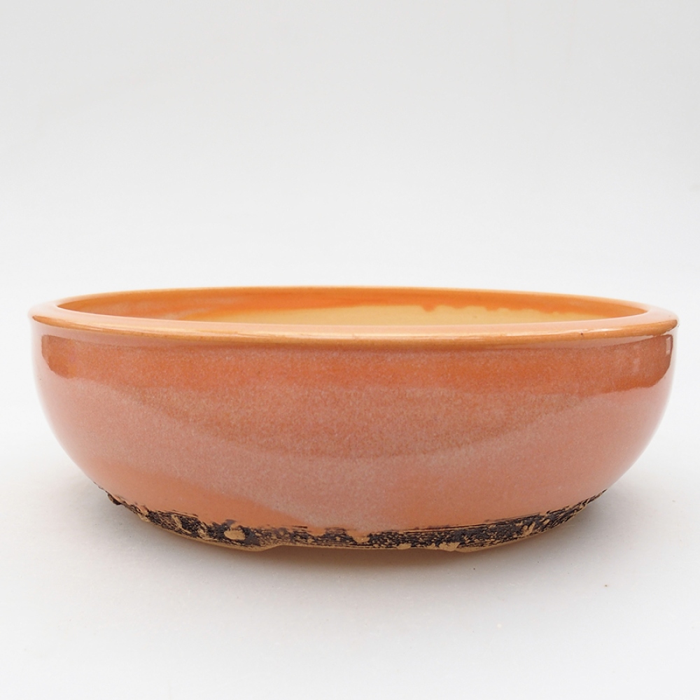 Keramik-Bonsaischale 20 x 20 x 6 cm, Farbe orange