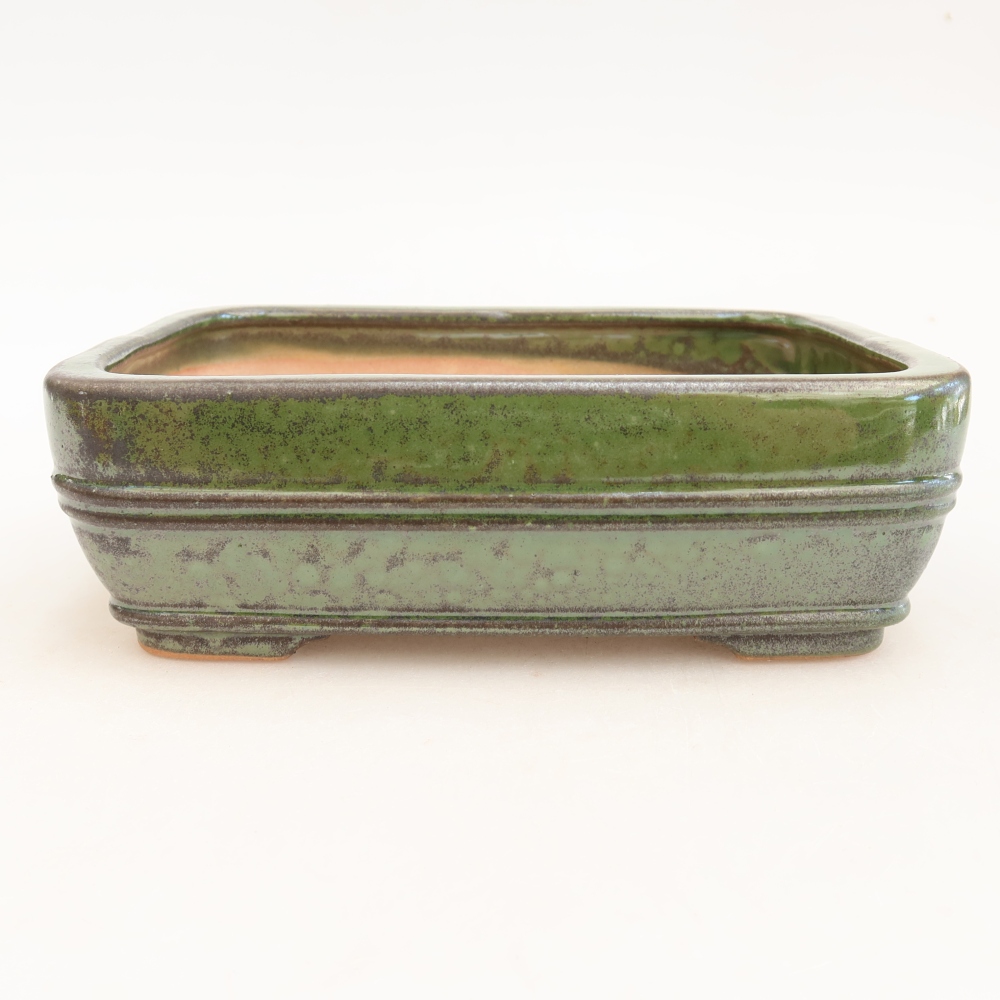 Keramik-Bonsai-Schale, 17 x 12,5 x 5,5 cm, Farbe: grün