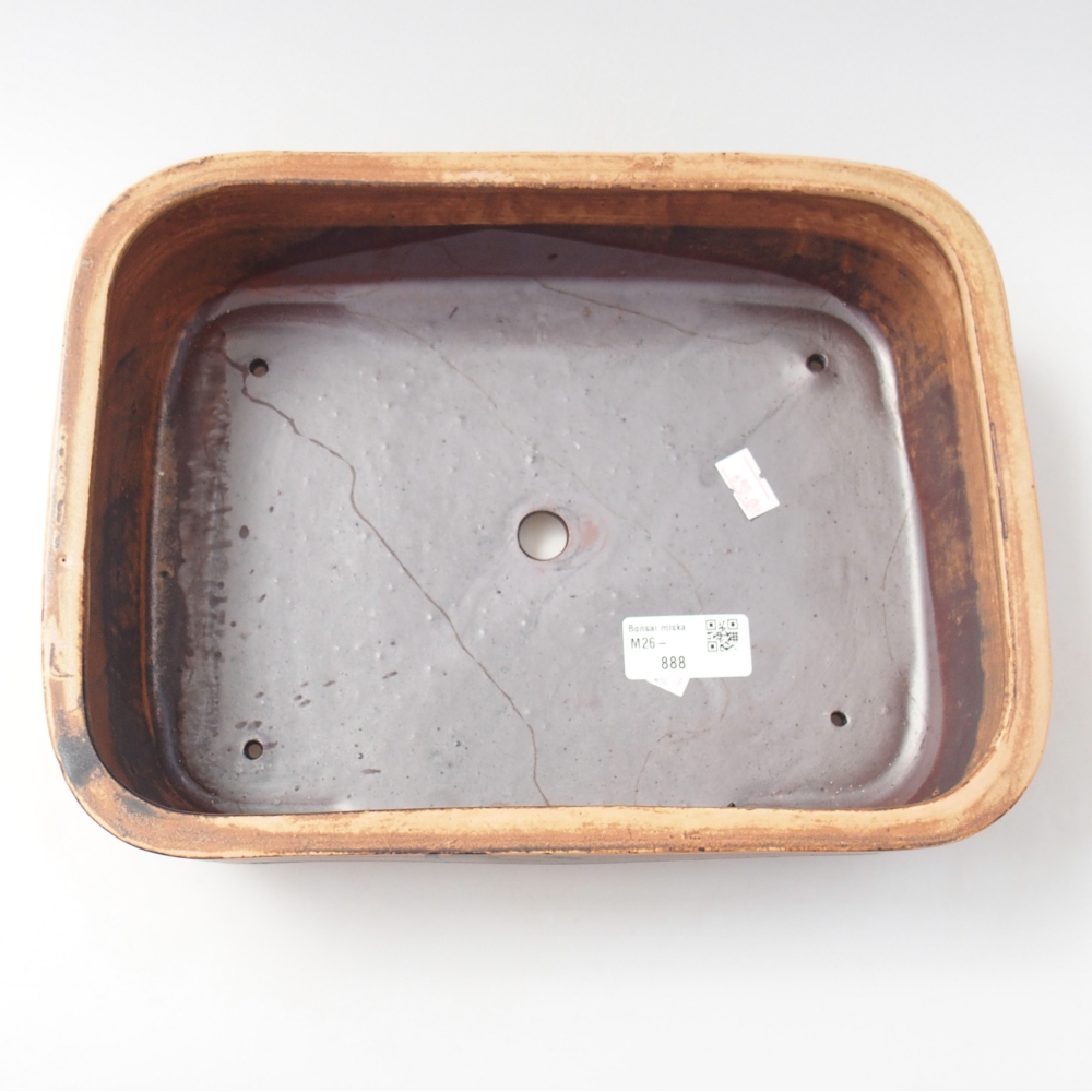 Bonsaischale aus Keramik 28 x 20,5 x 7,5 cm, braun