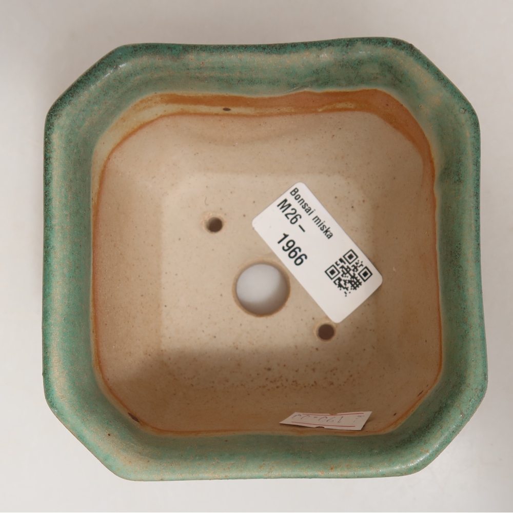 Keramik-Bonsai-Schale 10 x 10 x 6,5 cm, Farbe: grün