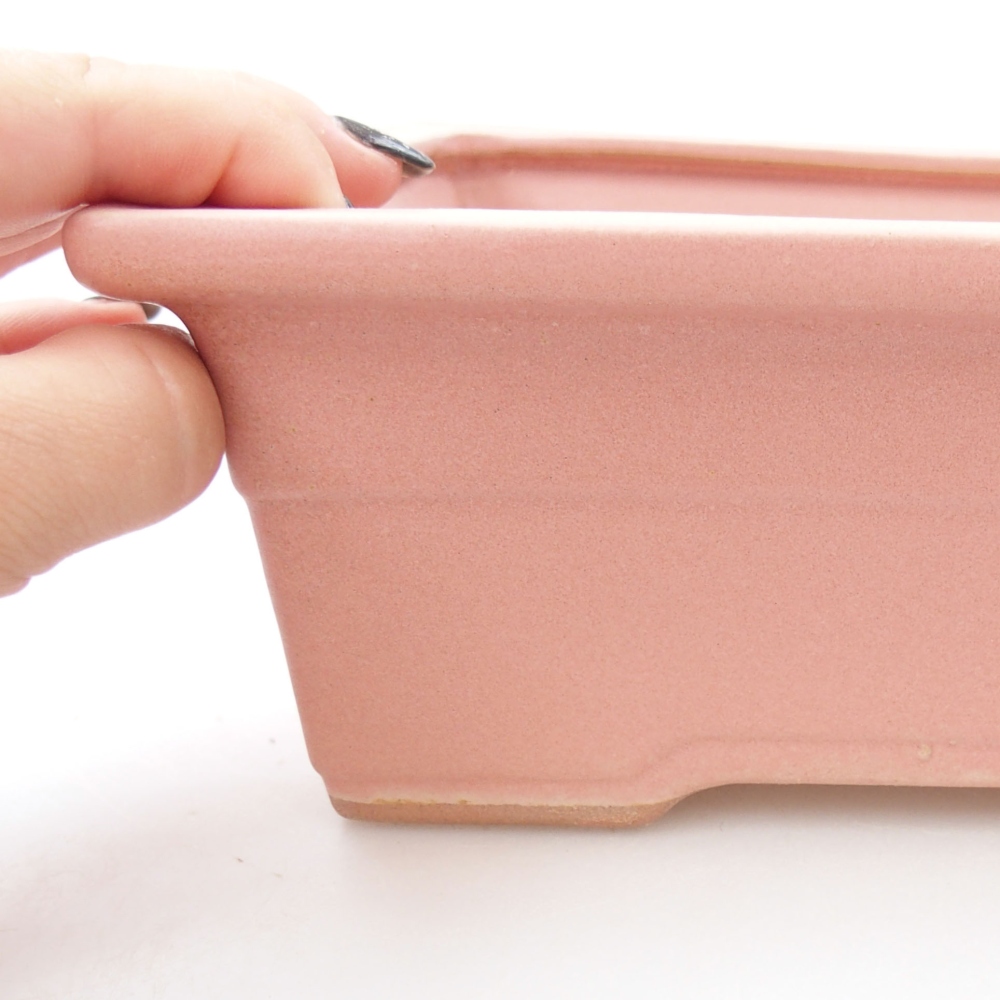 Keramik-Bonsaischale 22 x 16 x 8 cm, Farbe rosa