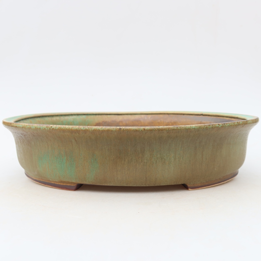 Keramik-Bonsai-Schale 27 x 24 x 5,5 cm, Farbe: grün