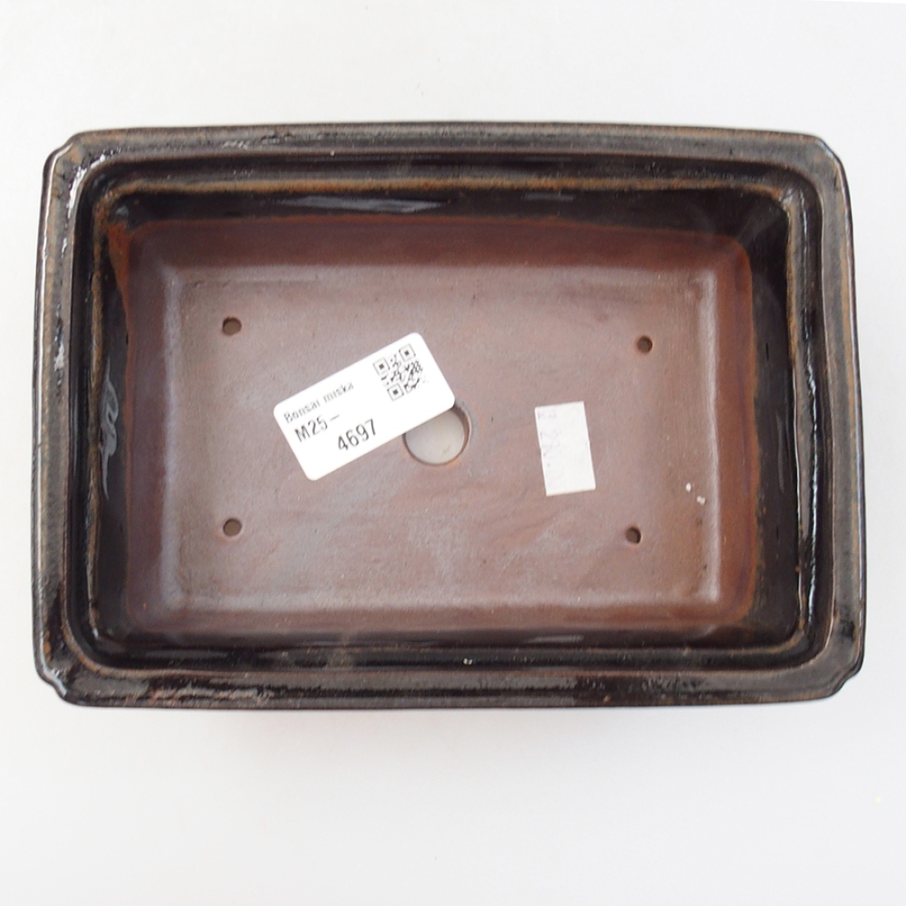 Keramik-Bonsaischale 15,5 x 12 x 5,5 cm, Farbe Schwarz