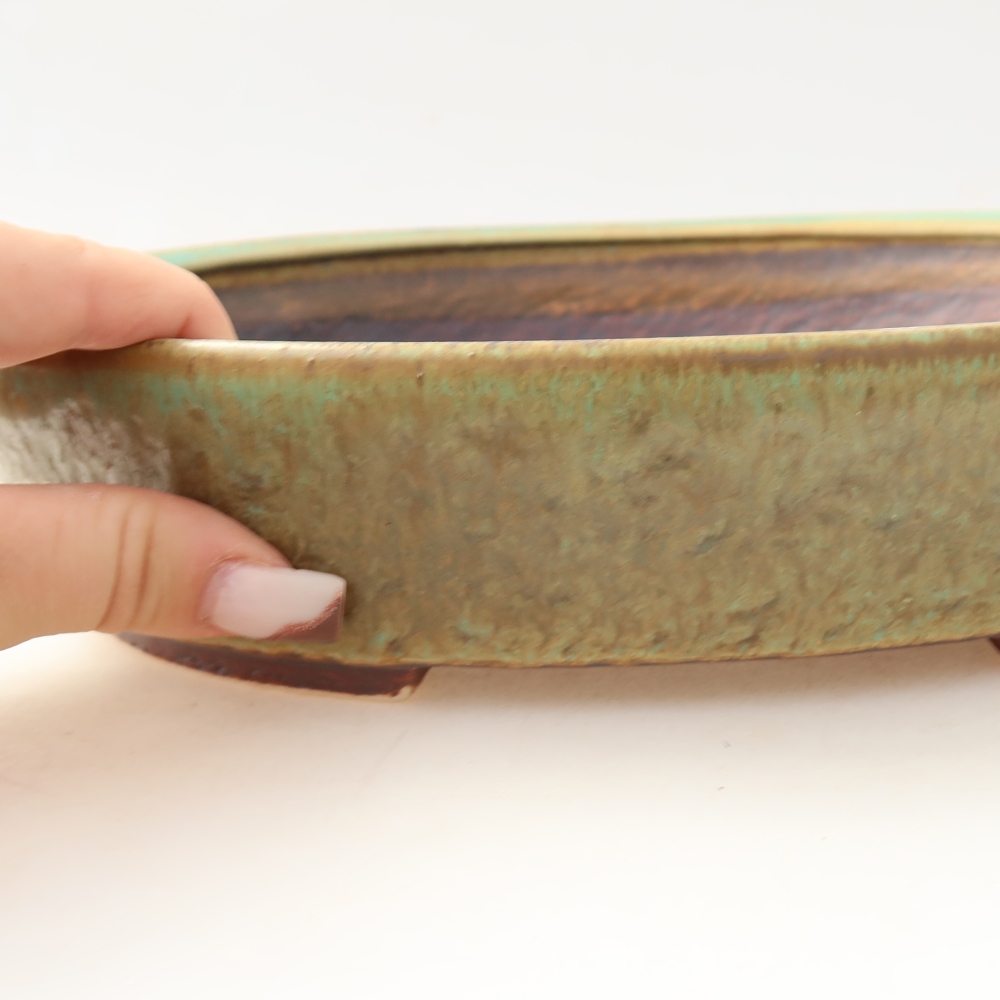 Bonsaischale aus Keramik 27 x 24 x 6 cm, grün