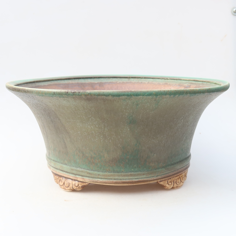 Keramik-Bonsai-Schale 31,5 x 31,5 x 14,5 cm, Farbe: grün