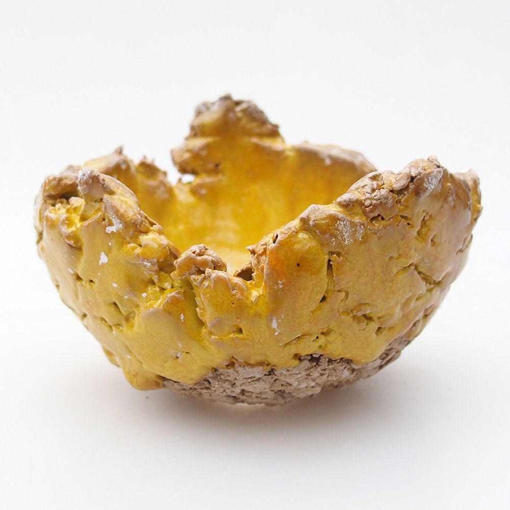 Keramikschale 9,5 x 9,5 x 6,5 cm , gelb