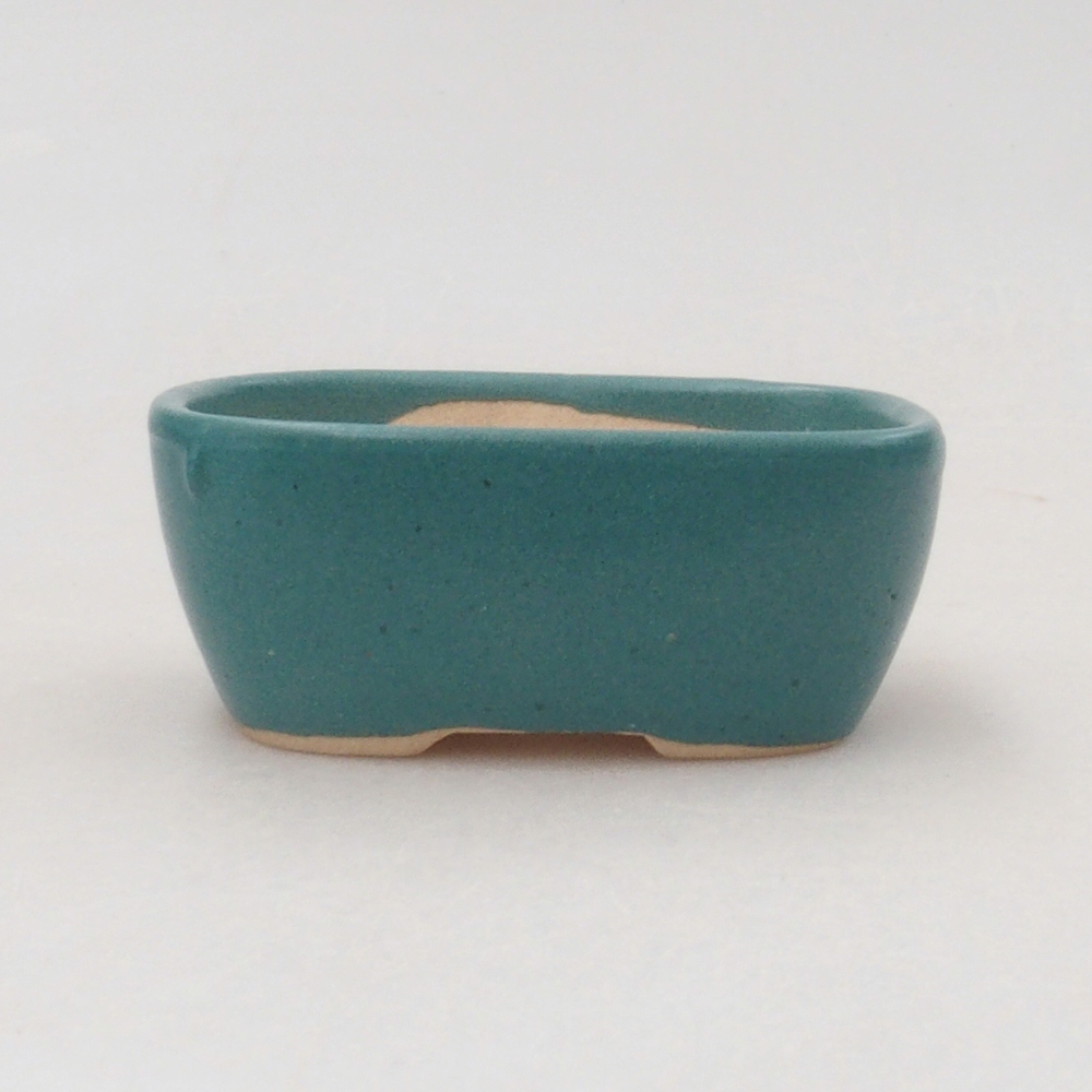 Keramik Bonsai Schale 6 x 4,5 x 2 cm, Farbe blau
