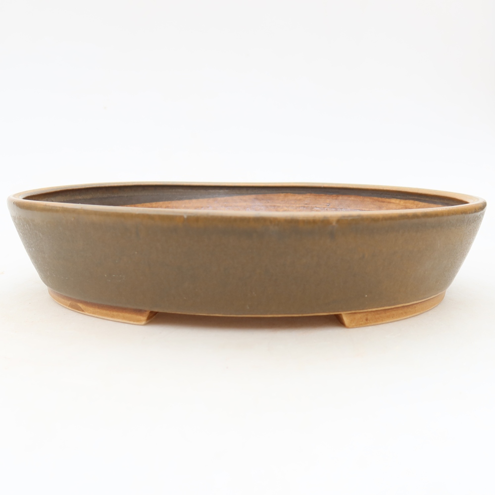 Bonsaischale aus Keramik 21 x 19 x 4,5 cm, braun