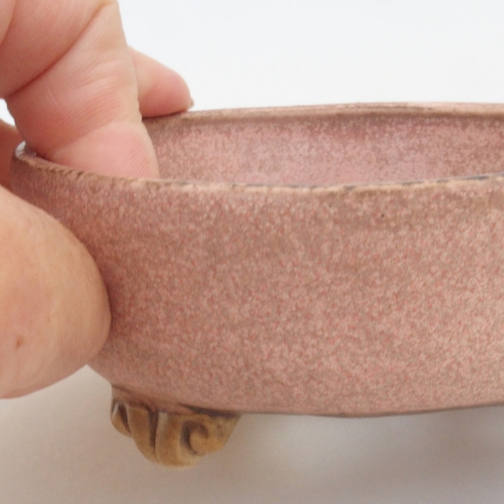 Bonsaischale aus Keramik 10,5 x 10,5 x 4,5 cm, Farbe rosa