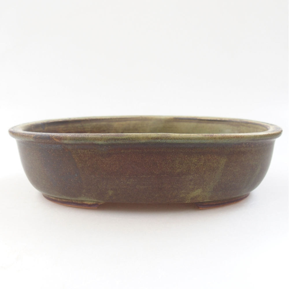 Keramik-Bonsaischale 19 x 15 x 5 cm, Farbe Grün