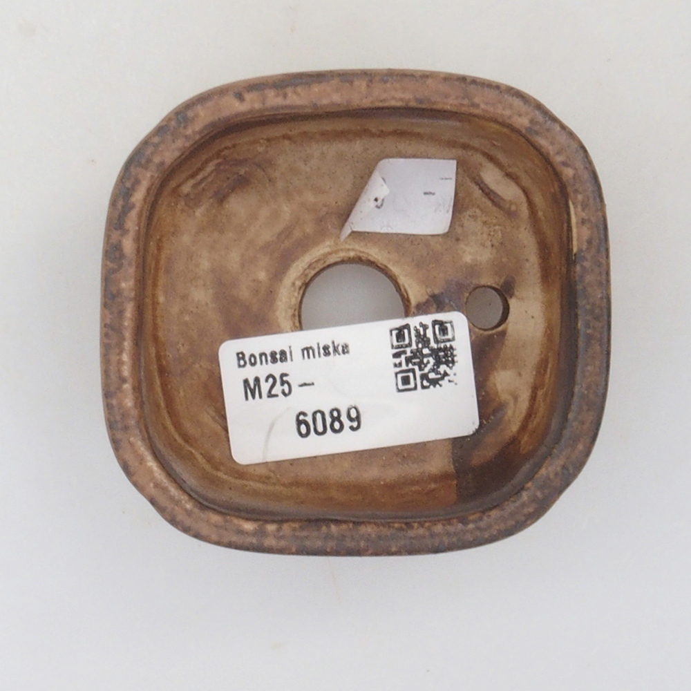 Bonsaischale aus Keramik 7,5 x 7,5 x 3,5 cm, Farbe braun