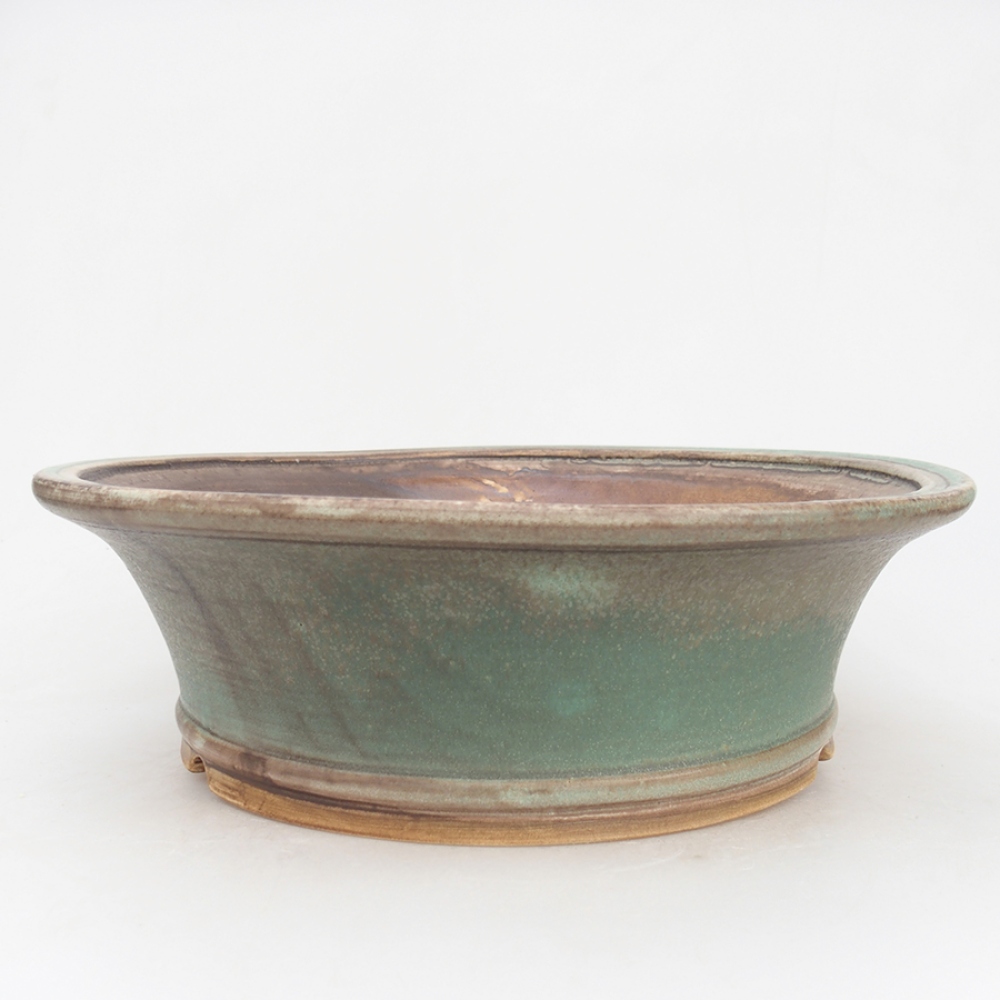 Keramik-Bonsaischale 24,5 x 28,5 x 8,5 cm, Farbe Grün