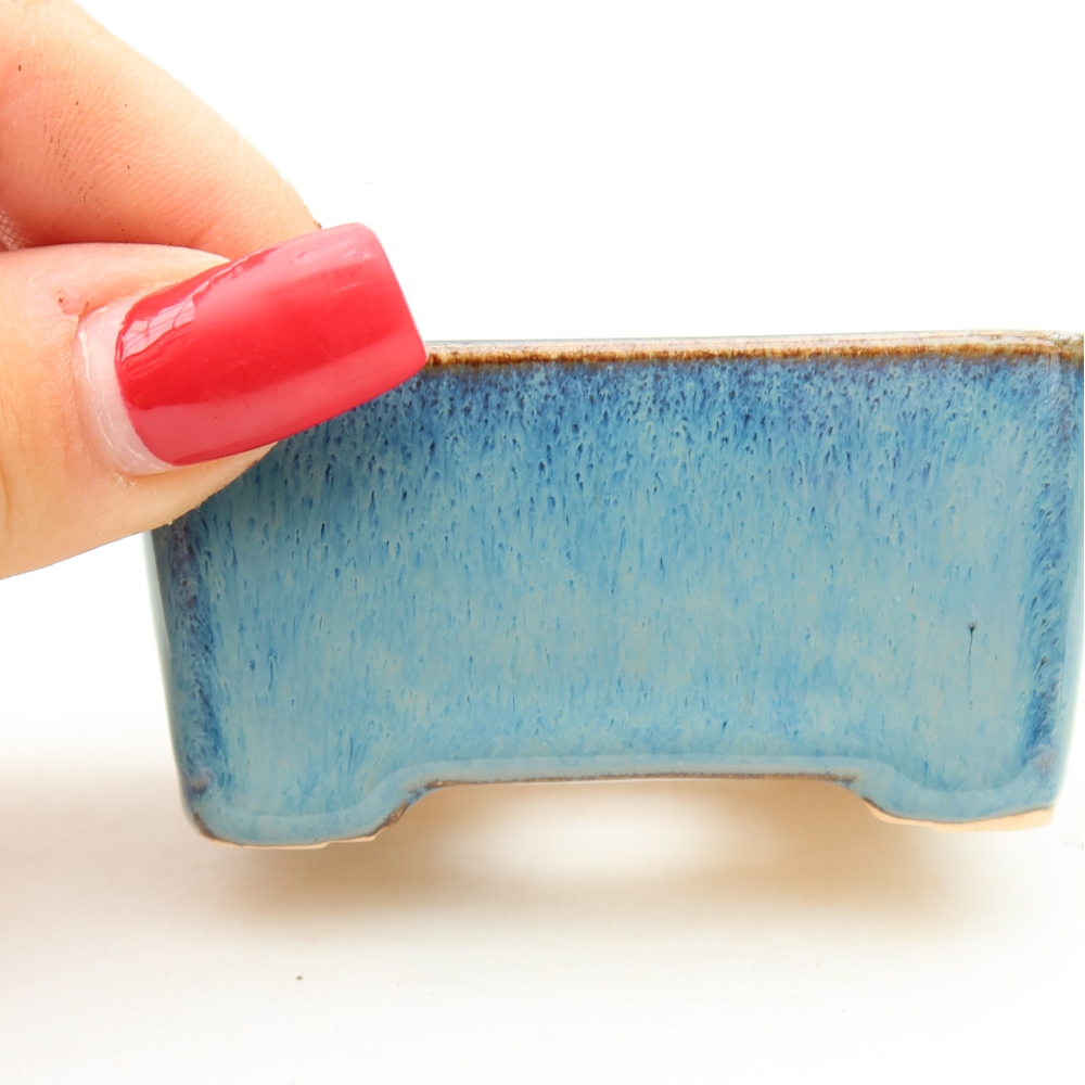 Keramik-Bonsai-Schale, 6,5 x 5 x 3,5 cm, Farbe: Blau