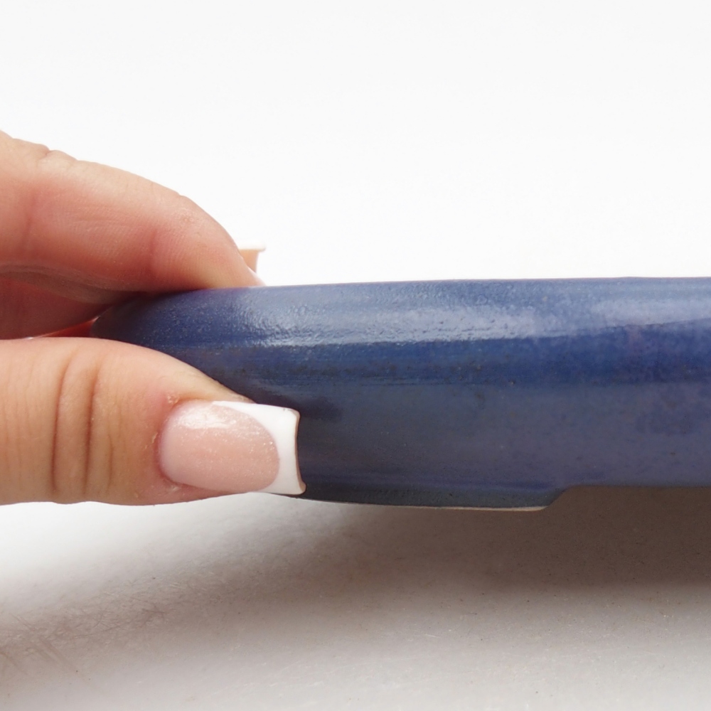 Bonsaischale aus Keramik 22,5 x 16,5 x 3 cm, Farbe blau