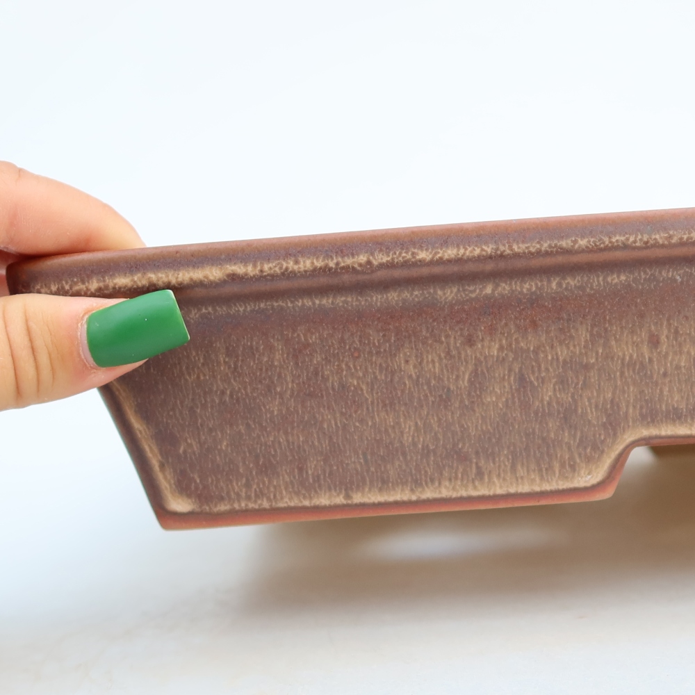 Keramikschale  26 x 20 x 5 cm, Farbe: braun