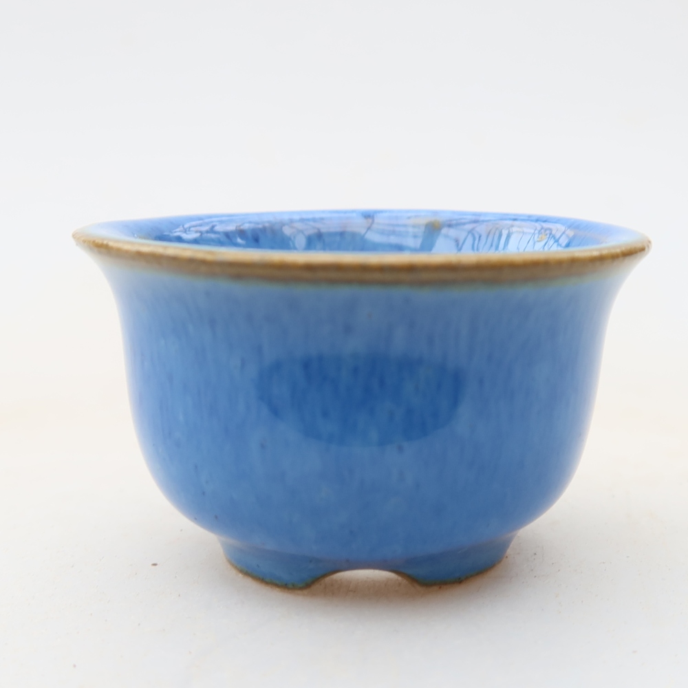 Bonsaischale aus Keramik 5 x 5 x 3 cm, Farbe blau