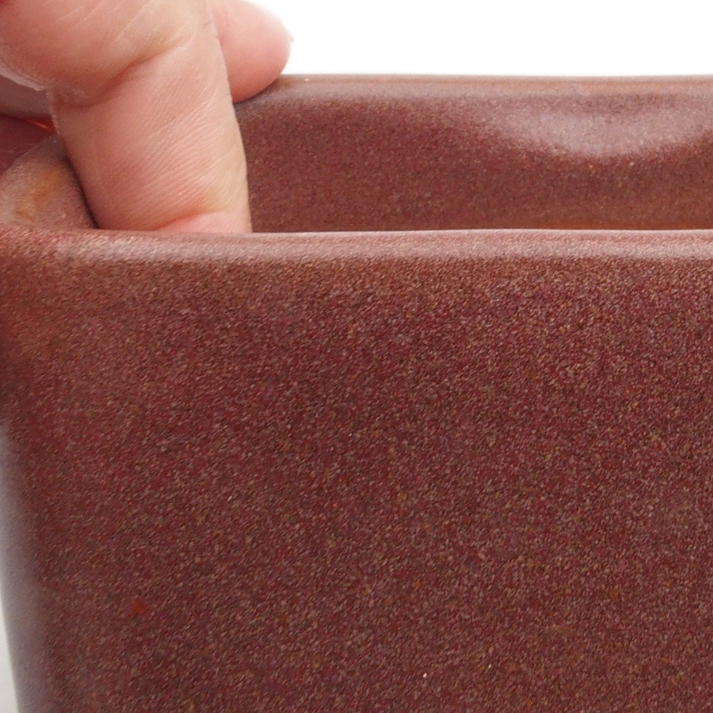 Keramik-Bonsaischale 10 x 10 x 8 cm, Farbe braun