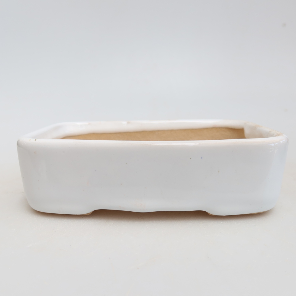 Keramik-Bonsai-Schale, 13 x 9,5 x 3,5 cm, Farbe: Weiß