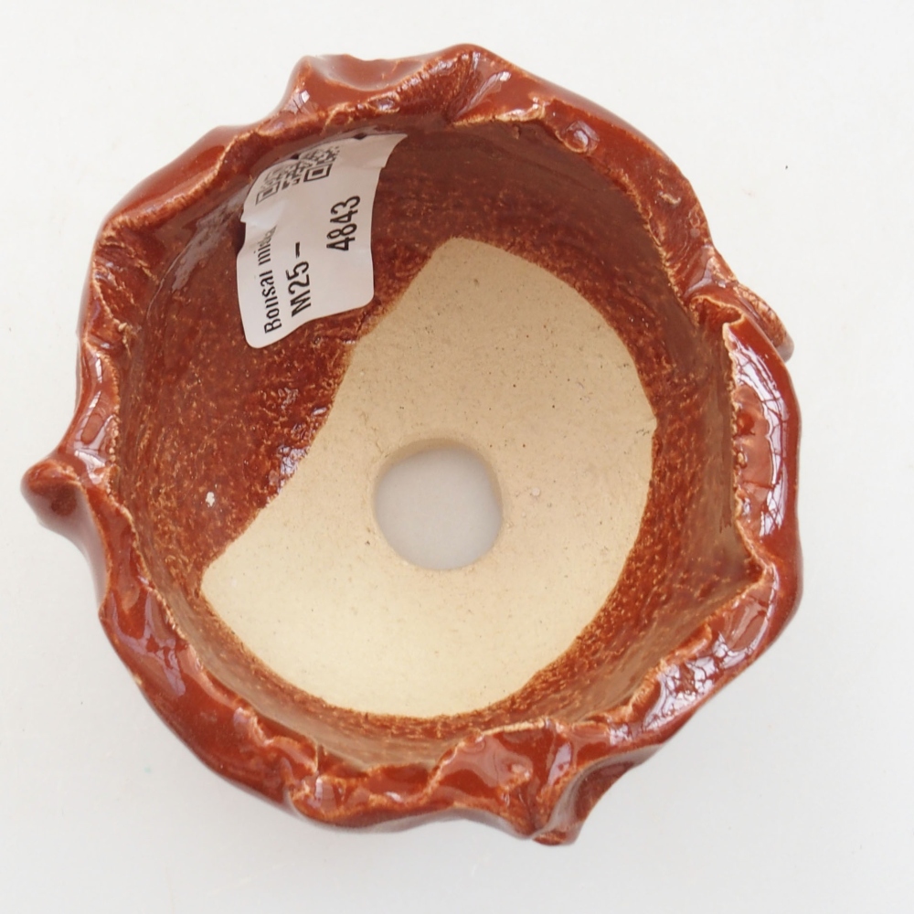 Keramikschale 7 x 7 x 6,5 cm, Farbe braun