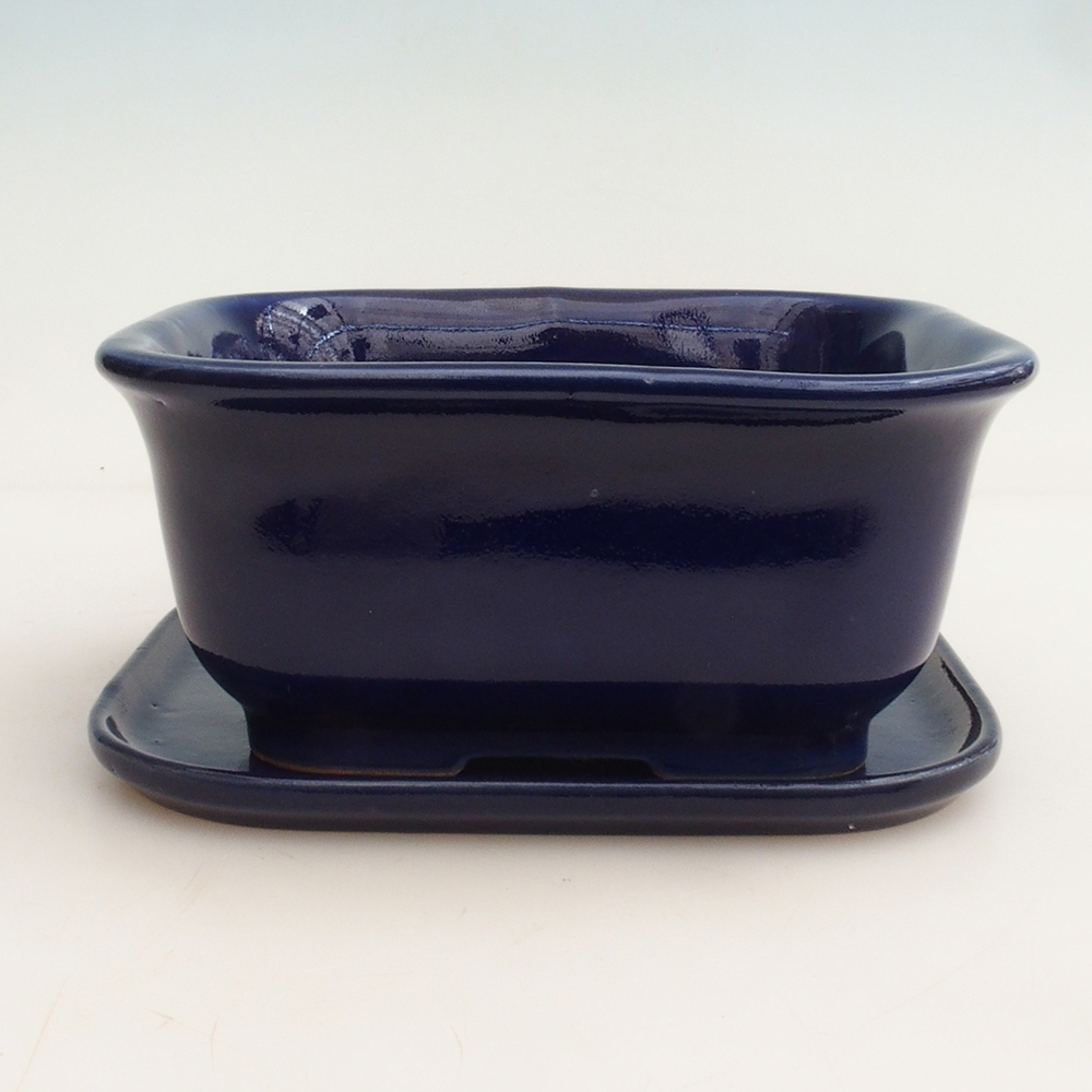 Bonsai-Schale + Untertasse H36 – 17 x 15 x 7,5 cm – Blau