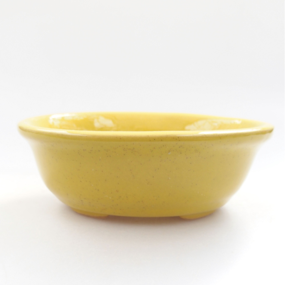 Keramik-Bonsaischale 11 x 9 x 4 cm, Farbe  gelb