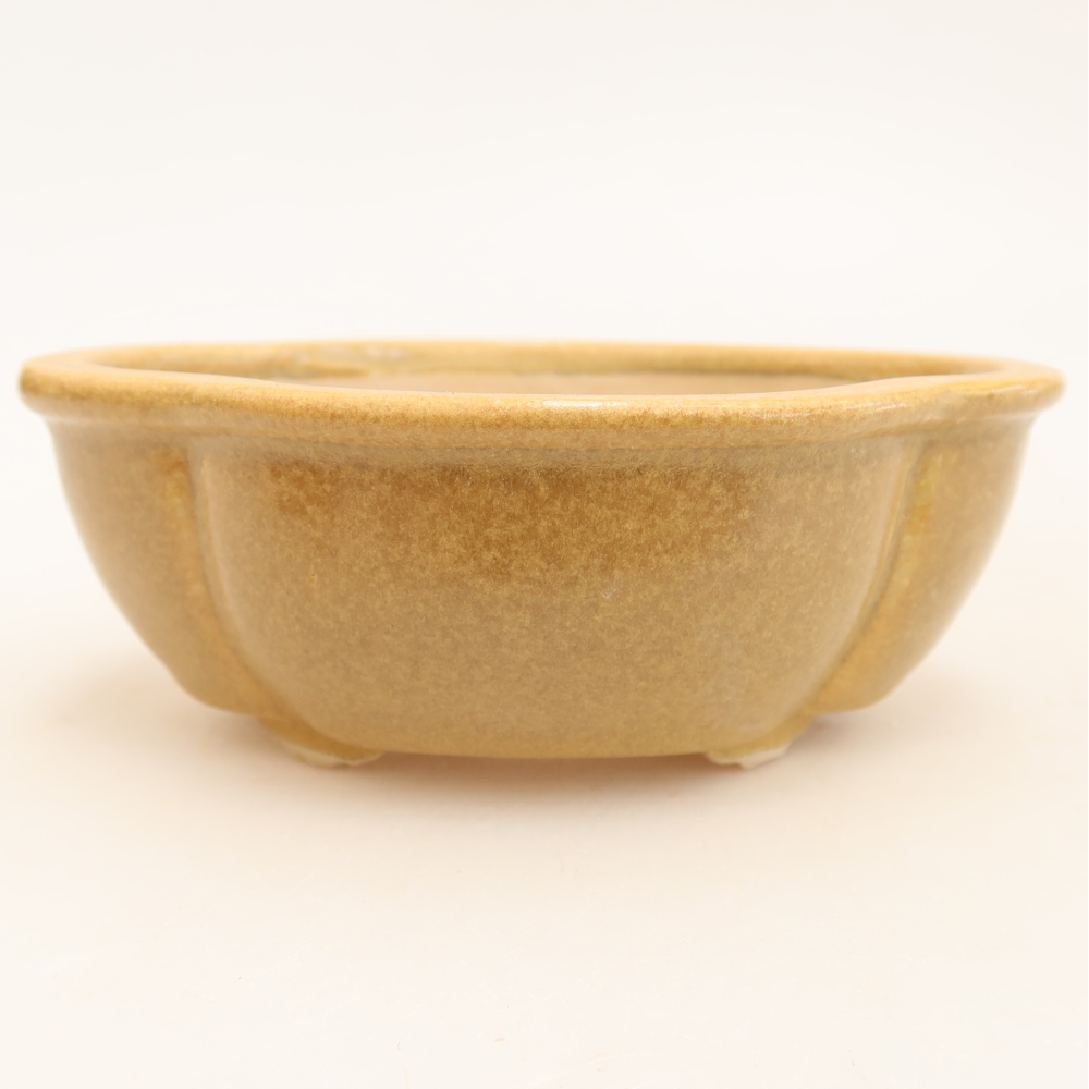 Keramik-Bonsai-Schale, 12,5 x 10,5 x 4,5 cm, Farbe: Beige