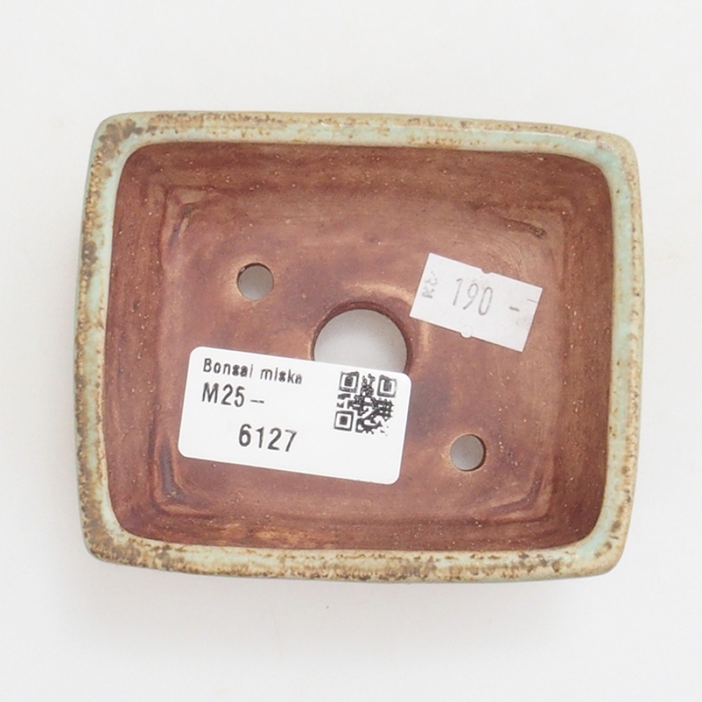 Bonsaischale aus Keramik 9 x 7,5 x 3,5 cm, Farbe Grün