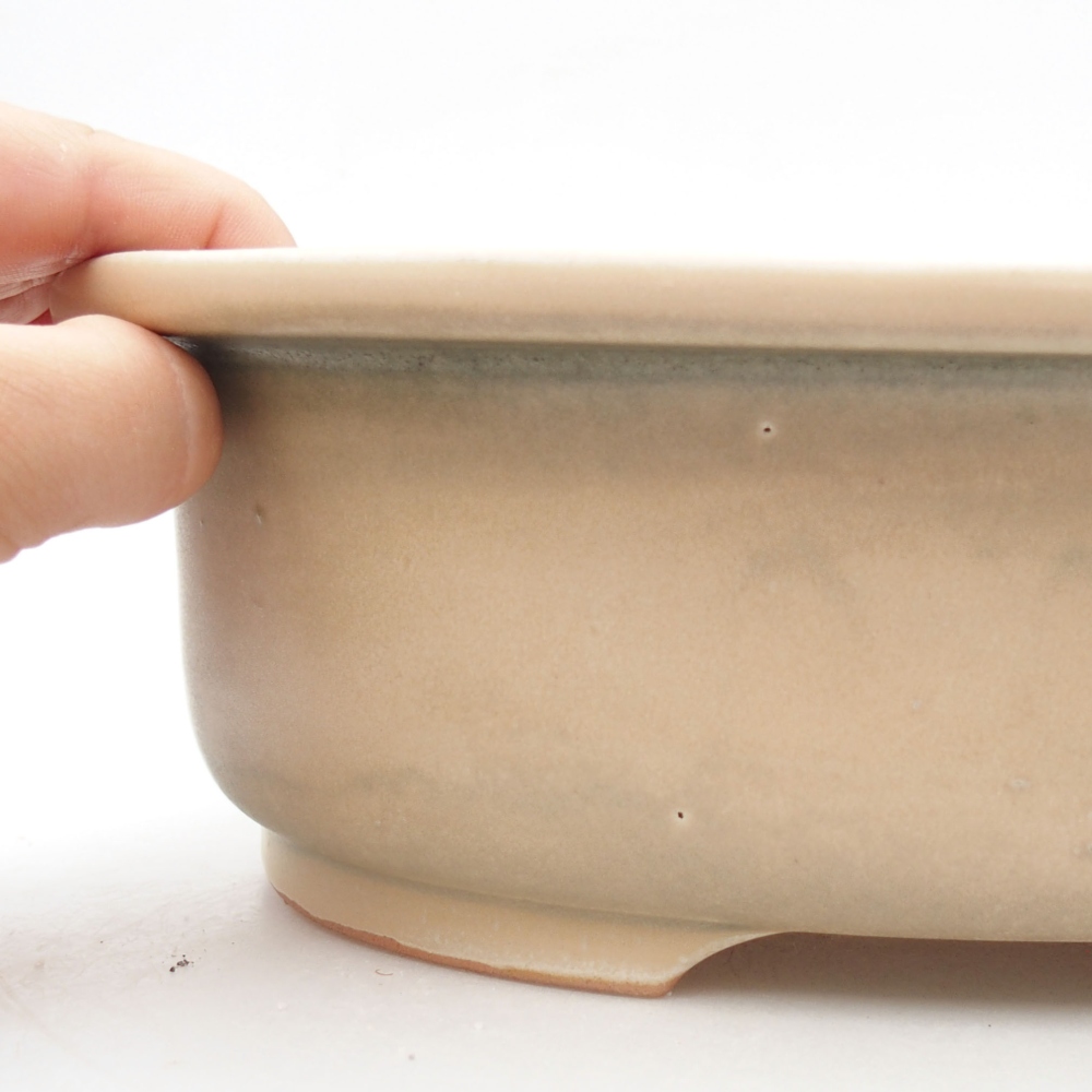 Keramik-Bonsaischale 26 x 22 x 8 cm, Farbe beige