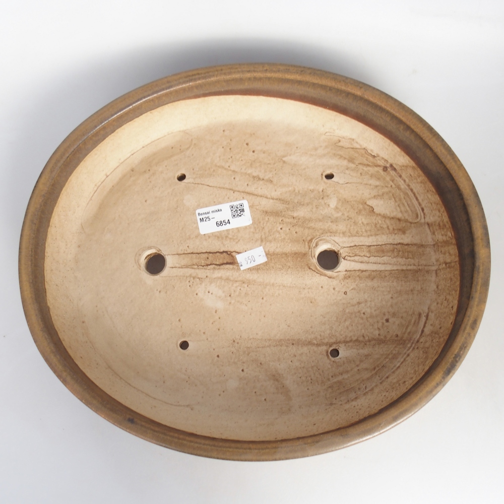 Bonsaischale aus Keramik 31,5 x 27,5 x 6,5 cm, braun