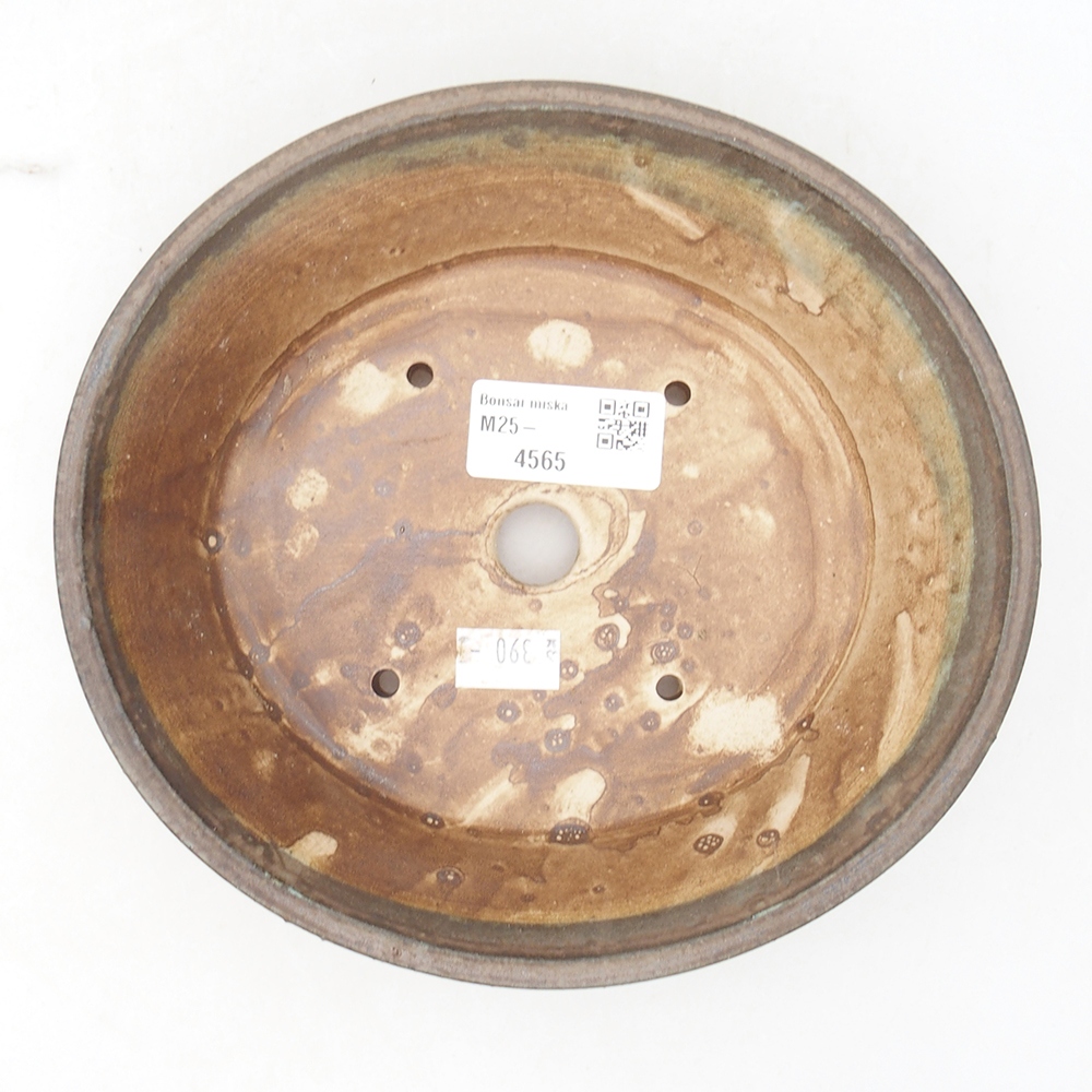 Keramik-Bonsaischale 18 x 16 x 4,5 cm, Farbe braun