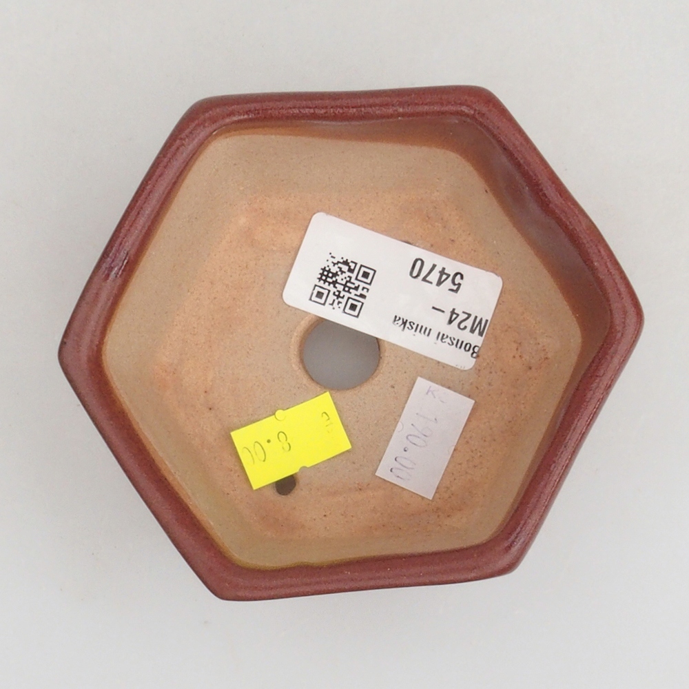 Keramik-Bonsaischale 9,5 x 9 x 4,5 cm, Farbe braun