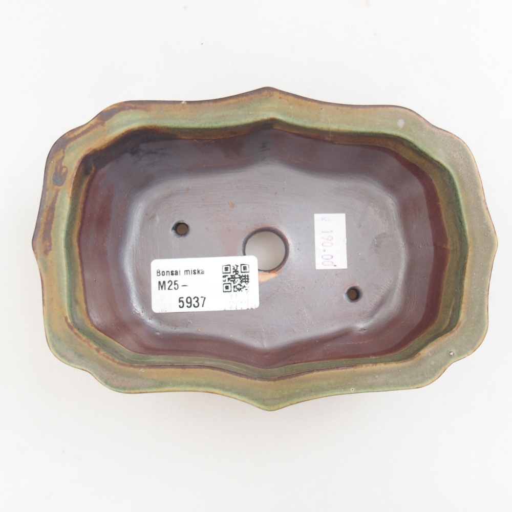 Keramik-Bonsaischale 15,5 x 11 x 4,5 cm, Farbe Grün