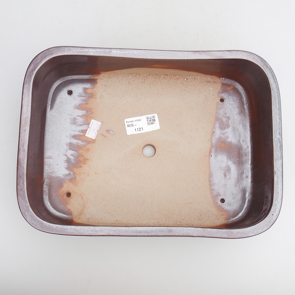 Bonsaischale aus Keramik 27,5 x 20 x 7 cm, Farbe burgunderrot