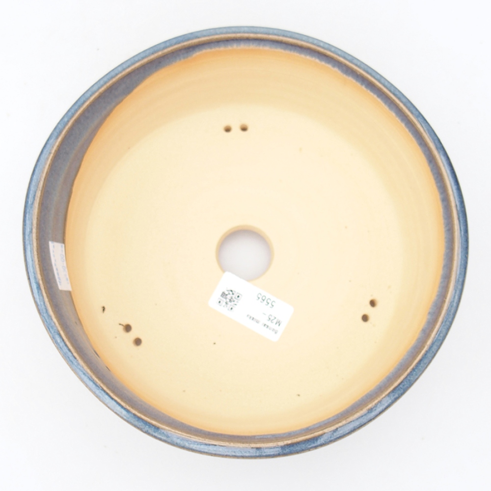 Keramik-Bonsaischale 19,5 x 19,5 x 6,5 cm, Farbe blau