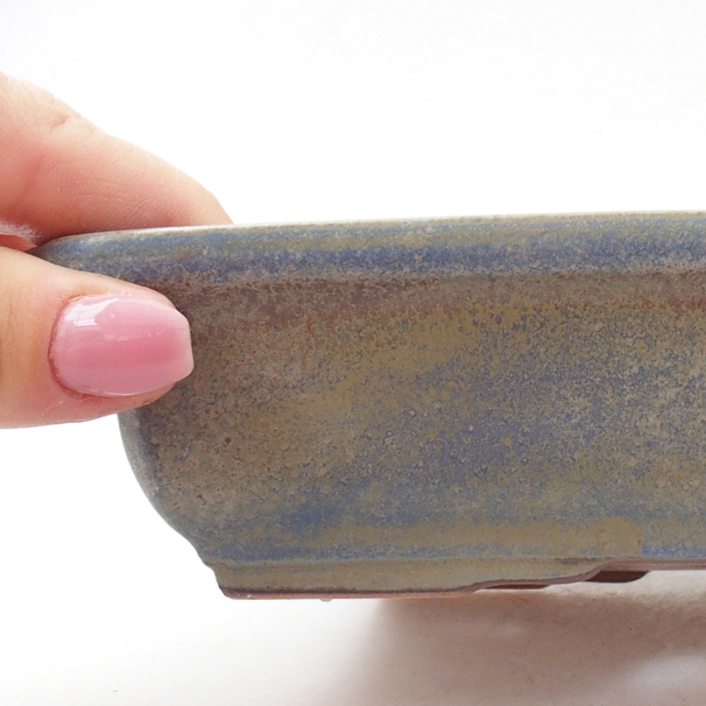 Keramik-Bonsaischale 17,5 x 13 x 4 cm, Farbe blau