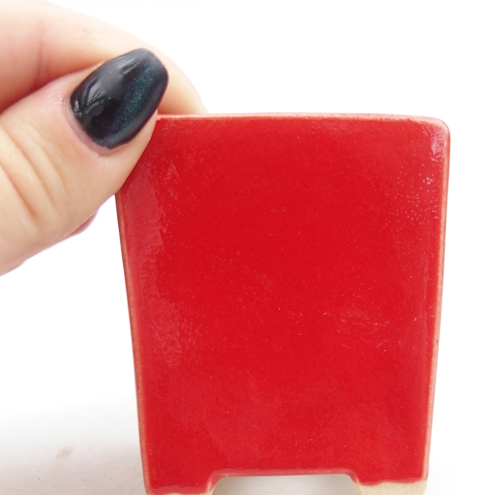 Mini-Bonsaischale 5,5 x 5,5 x 6,5 cm, Farbe rot