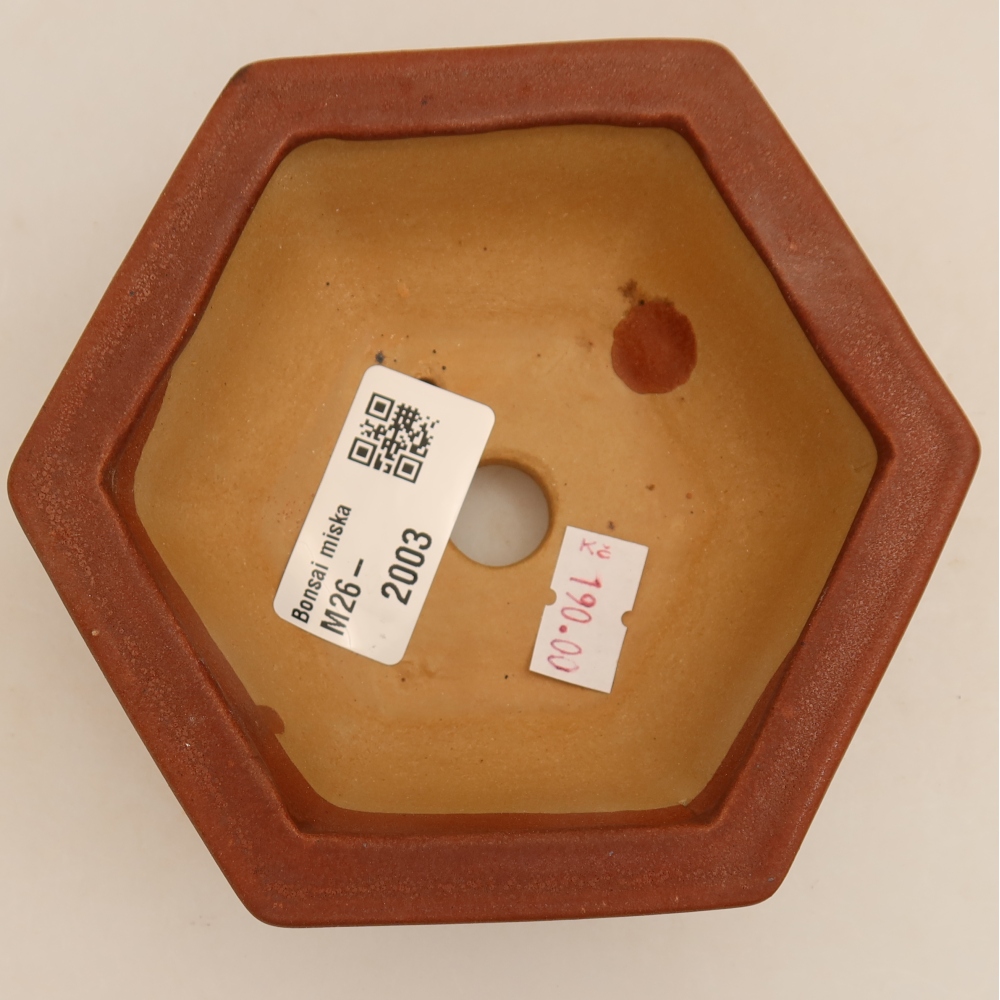 Keramik-Bonsai-Schale, 12 x 10,5 x 4 cm, Farbe: weinrot