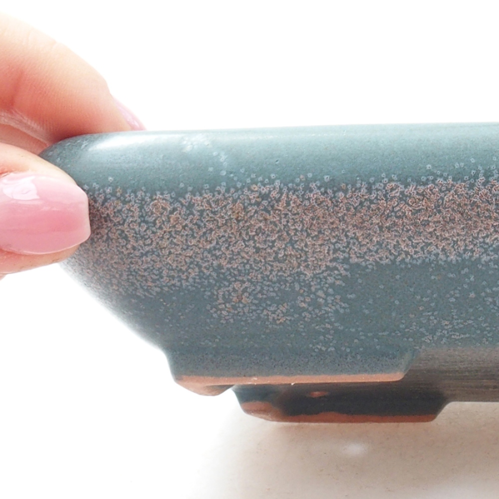 Keramik-Bonsaischale 17 x 13,5 x 3,5 cm, Farbe blau