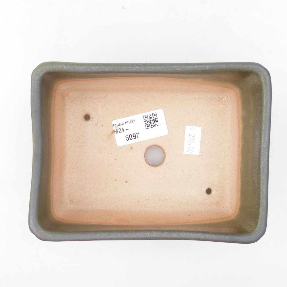 Keramik-Bonsaischale 16 x 12 x 6 cm, Farbe Grün