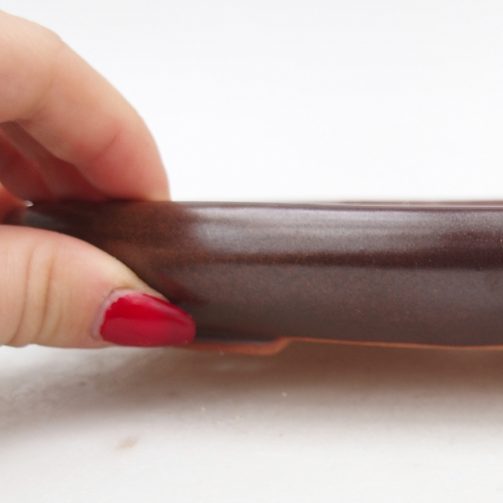 Bonsaischale aus Keramik 22 x 17 x 3 cm, braun