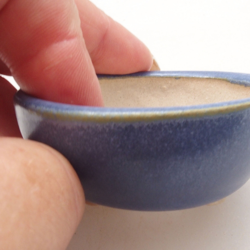 Mini-Bonsaischale 6 x 6 x 2,5 cm, Farbe blau