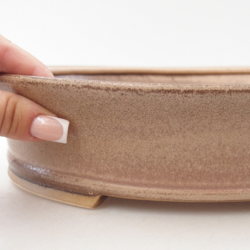 Bonsaischale aus Keramik 27 x 24 x 6 cm, Farbe beige