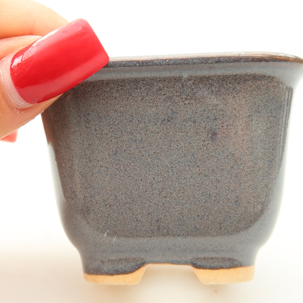 Keramik-Bonsai-Schale 6,5 x 6,5 x 5 cm, Farbe: grau