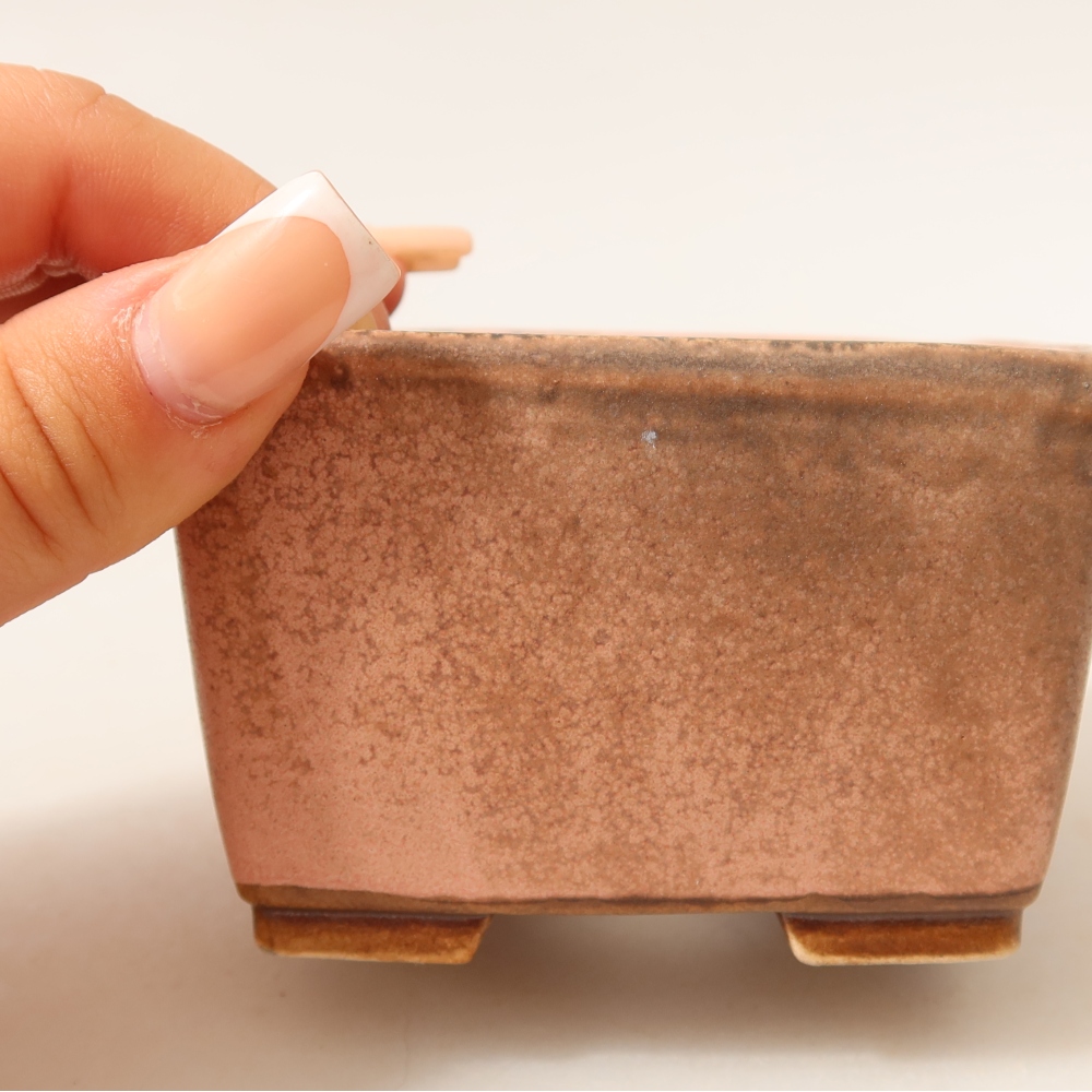 Bonsaischale aus Keramik 8,5 x 8,5 x 5,5 cm, rosa