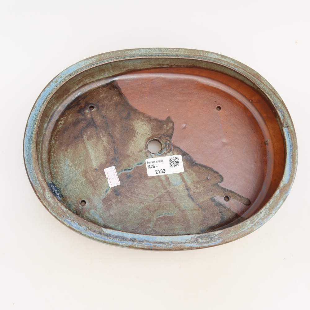 Keramik-Bonsai-Schale 27 x 21 x 5,5 cm, Farbe: blau-braun