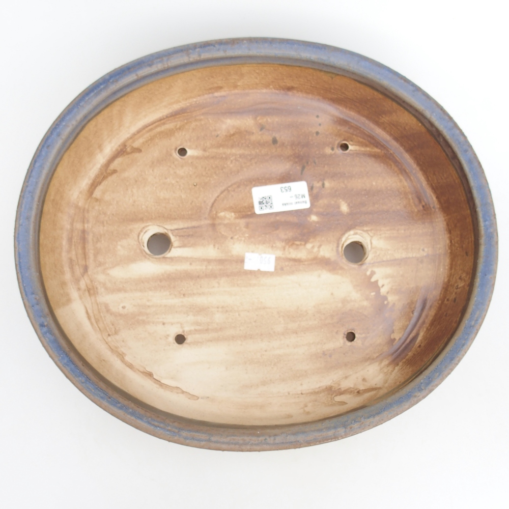 Bonsaischale aus Keramik 31,5 x 28,5 x 6,5 cm, Farbe blau