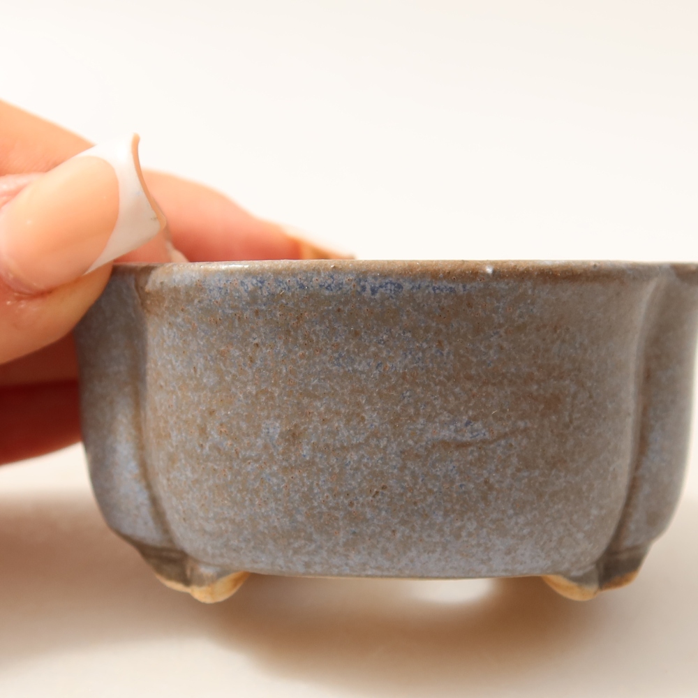Keramik-Bonsai-Schale 8 x 7,5 x 3,5 cm, Farbe: Blau