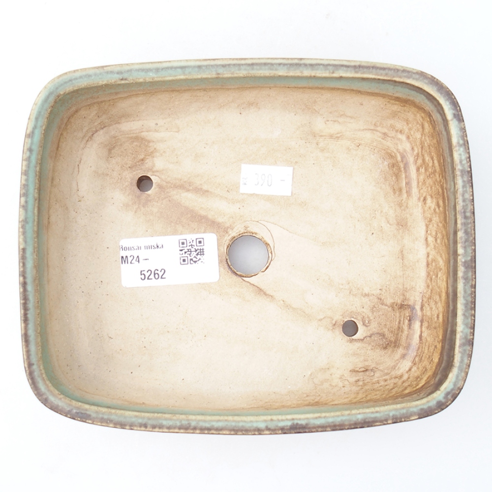 Bonsaischale aus Keramik 17,5 x 14 x 4,5 cm, Farbe Grün