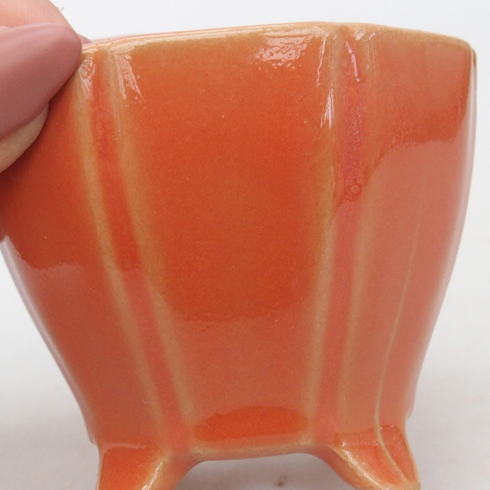 Bonsaischale aus Keramik 7,5 x 7,5 x 6 cm, orange